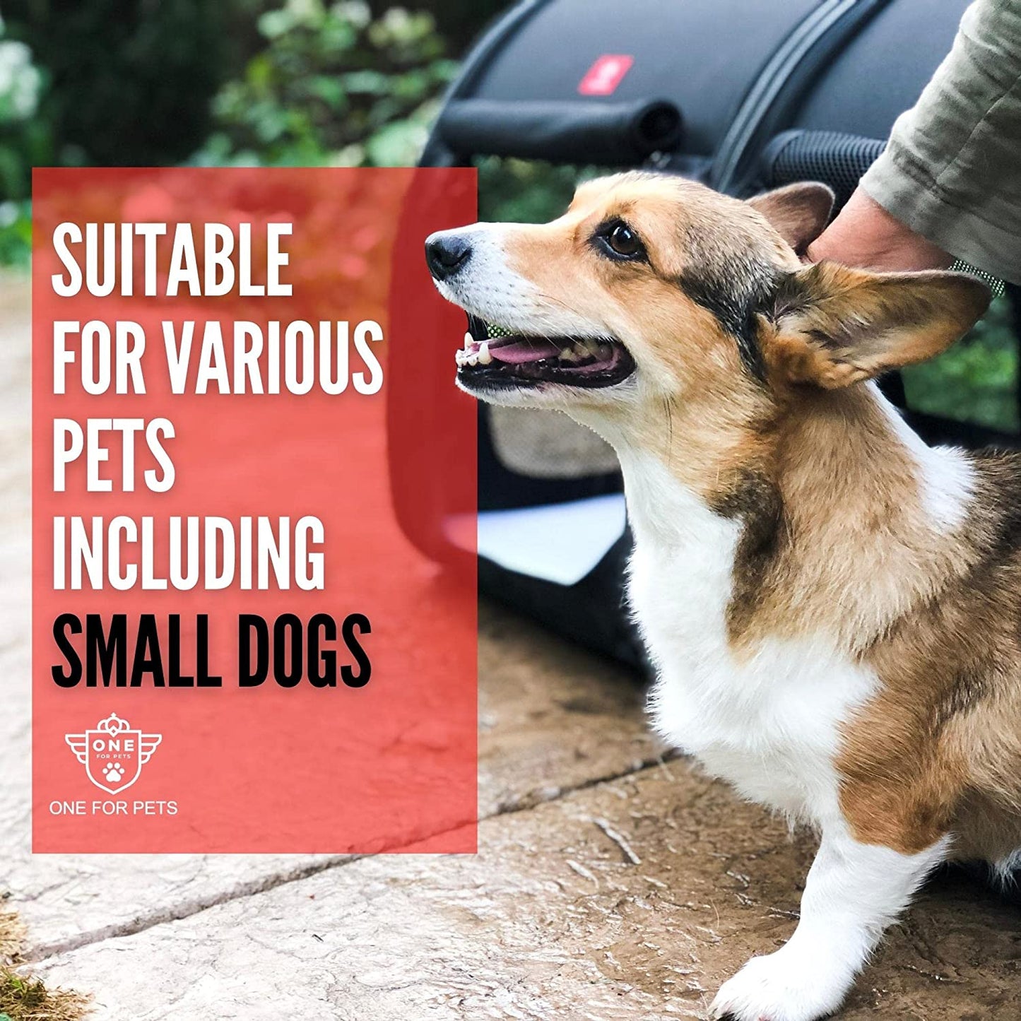 Portable 2-In-1 Double Pet Kennel/Shelter, Fabric, Black 20"X20"X39" - Car Seat-Belt Fixture Included