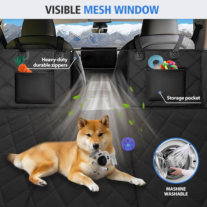 Back Seat Extender for Dogs-Large Space, Dog Car Seat Cover Hard Bottom Holds 400Lbs, Sturdy Backseat Extender for Dogs, Waterproof Dog Hammock for Car Dog Car Bed for Car, SUV, Truck
