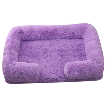 Large Dog Bed Dog Plush Pet Bed Winter Thickened Pad Dog Sleeping Bed Sofa Removable Pad Dog Small Large Dog Square Kennel